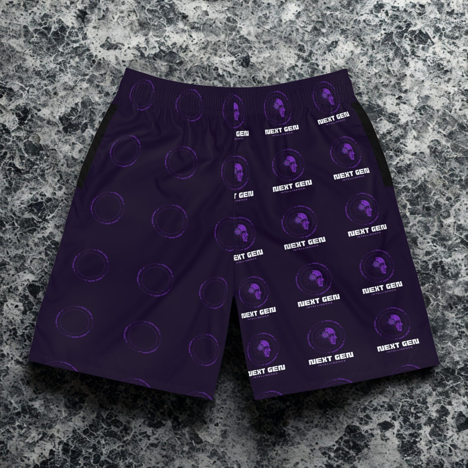 Next Gen Men's Shorts, Purple Patterned Activewear - LUNAE GLOW