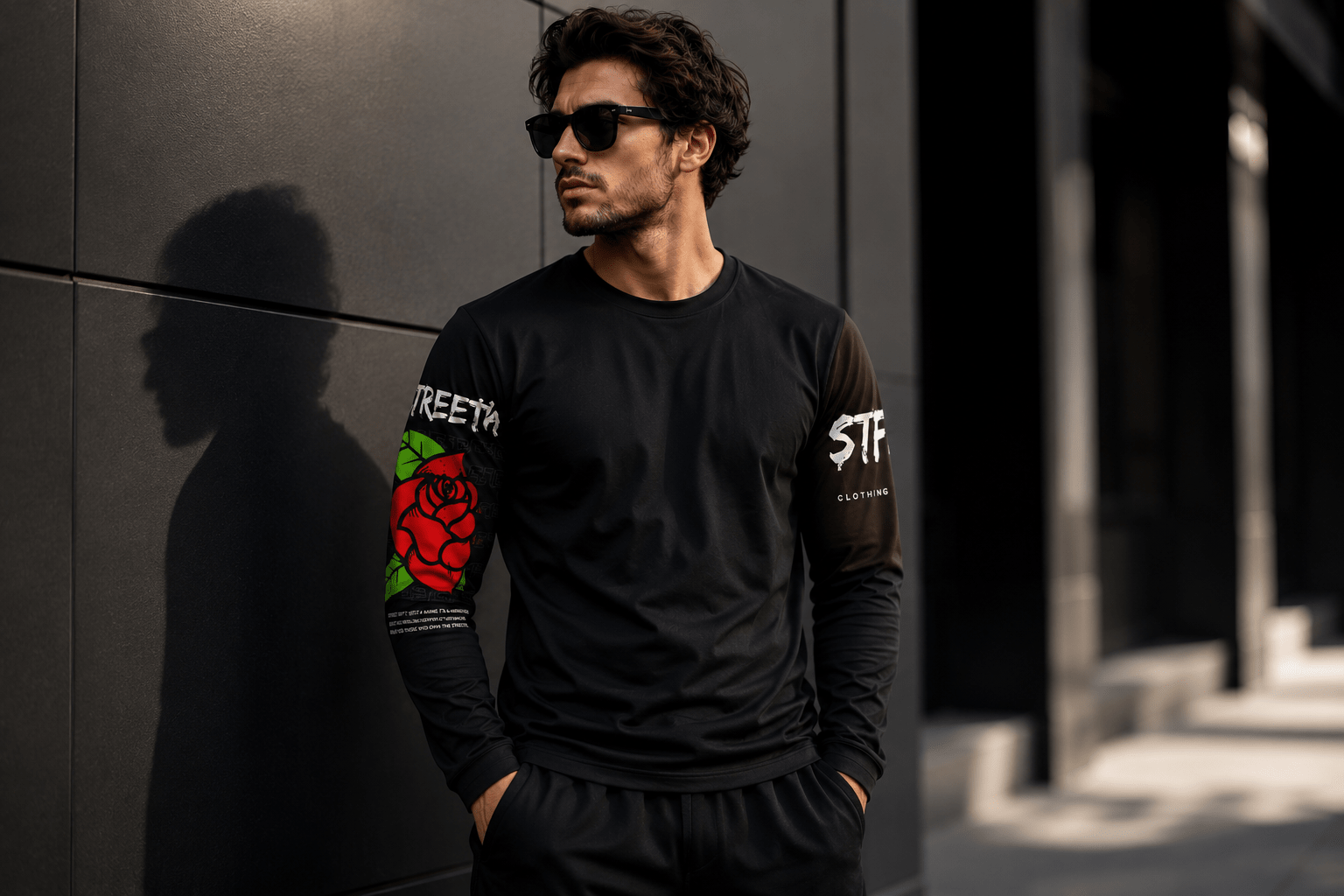 Rogue Script Long Sleeve – Bold Graphic Streetwear Shirt - LUNAE GLOW