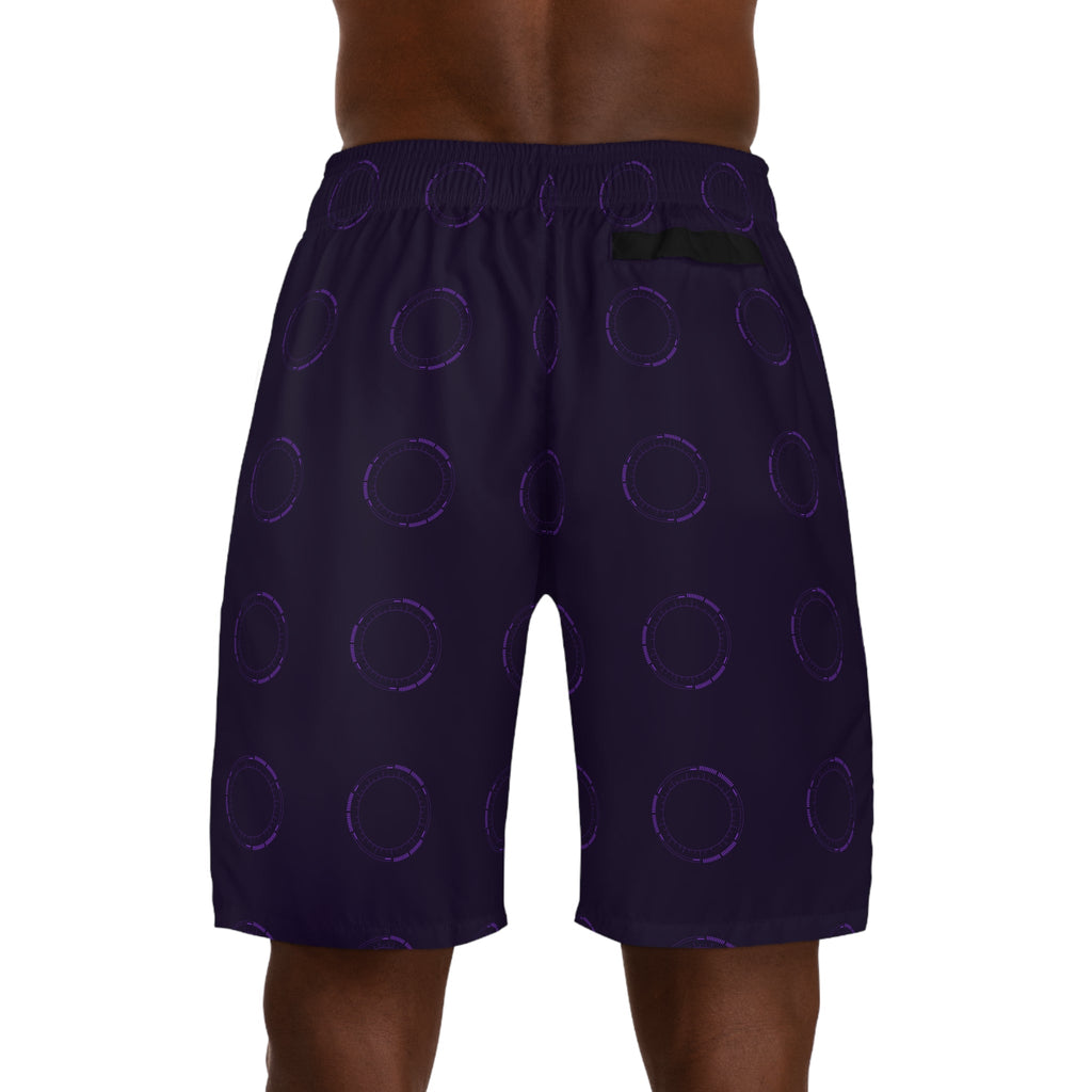Violet Motion Shorts – Patterned Streetwear Jogger Shorts - LUNAE GLOW