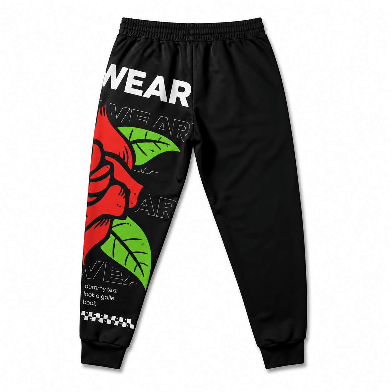 Borcelle Rose Motion Joggers – Floral Streetwear Performance Pants - LUNAE GLOW