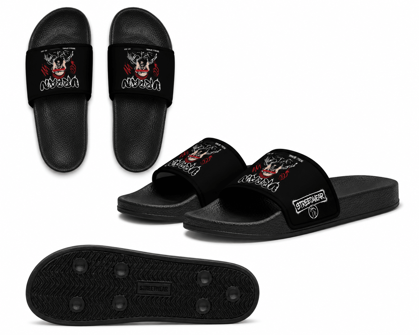 CoreSlide Graphic Slides – Streetwear Summer Sandals - LUNAE GLOW