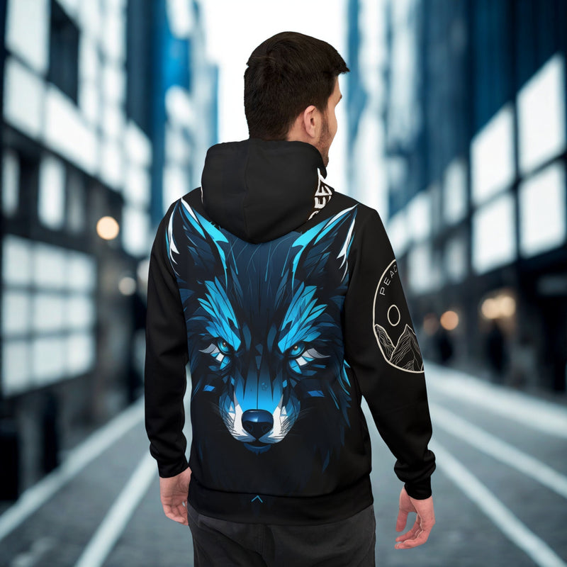 Fierce Wolf Collab Athletic, Unisex Hooded Sweatshirt - LUNAE GLOW