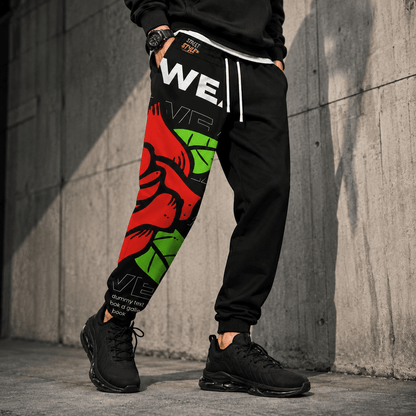 Floral Graphic Joggers – Rose Print Streetwear Performance Pants - LUNAE GLOW