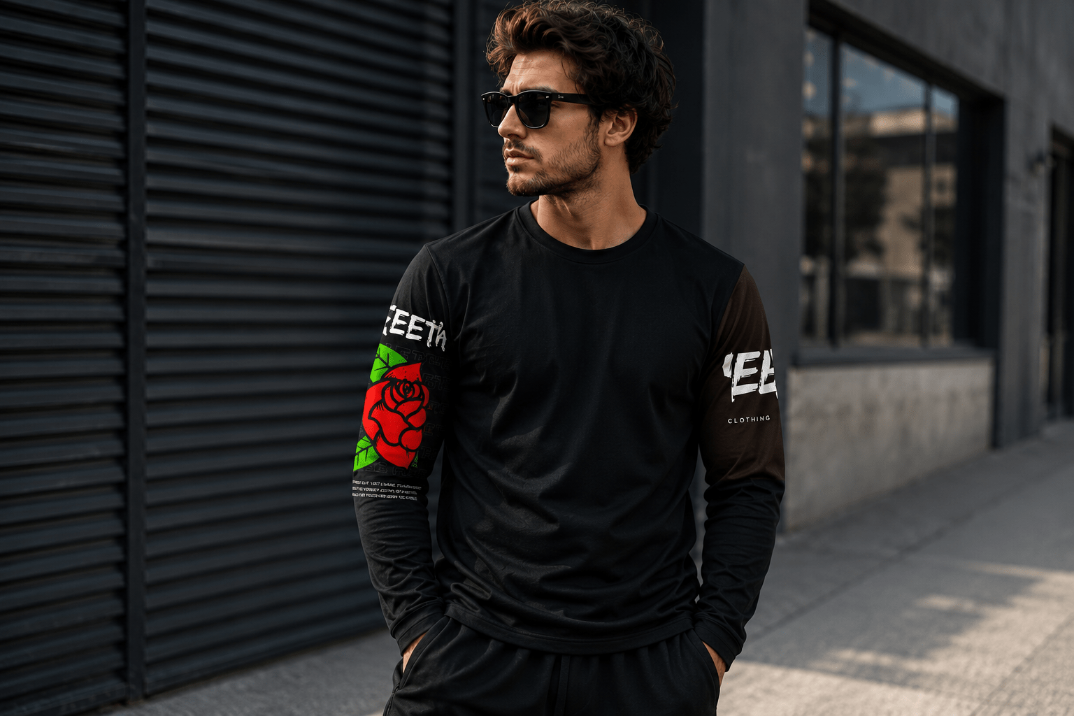 Rogue Script Long Sleeve – Bold Graphic Streetwear Shirt - LUNAE GLOW