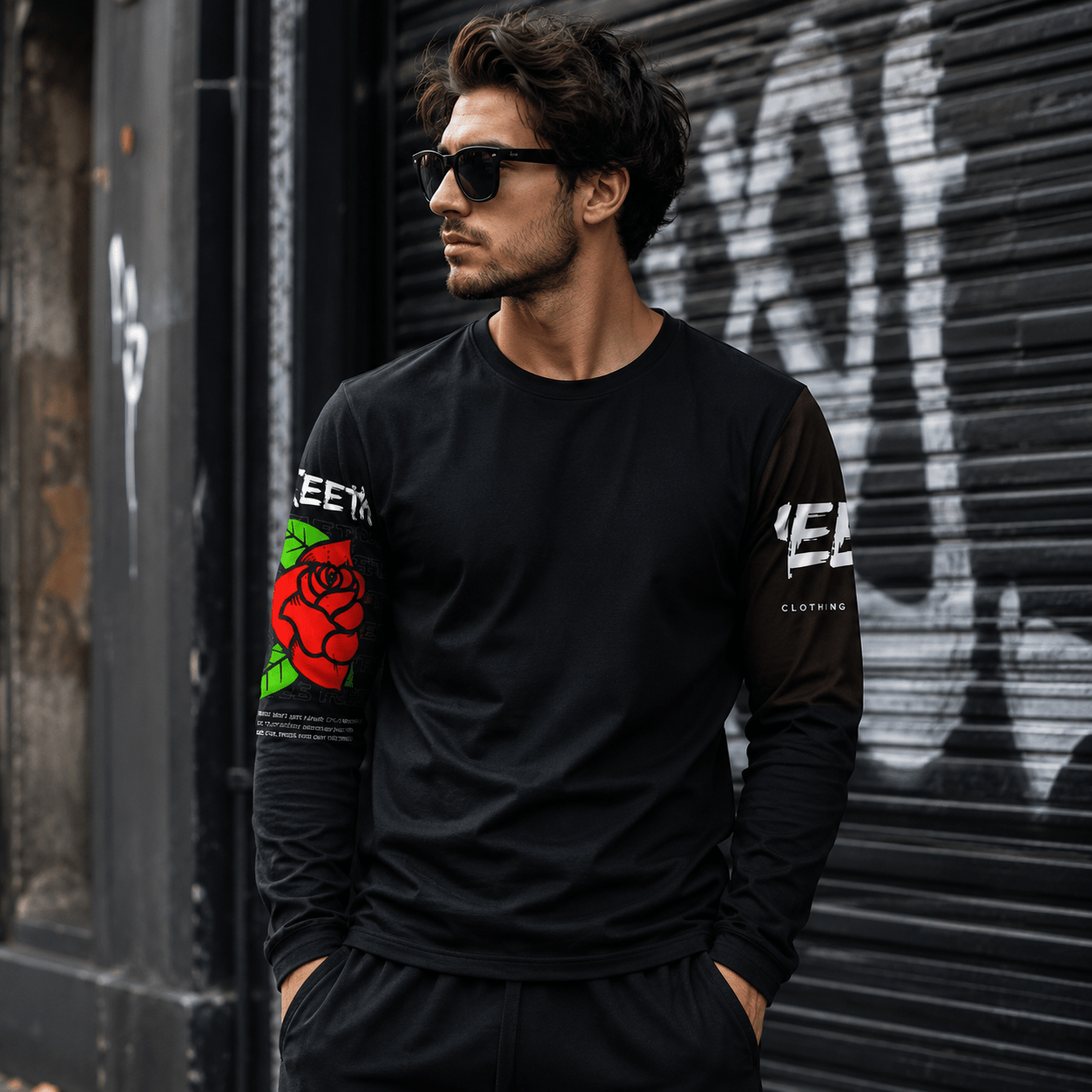 Rogue Script Long Sleeve – Bold Graphic Streetwear Shirt - LUNAE GLOW