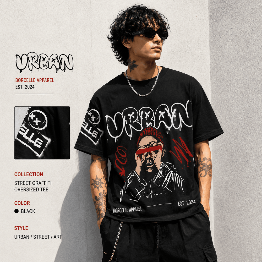 Urban Graff Tee – Street Art Graphic T-Shirt - LUNAE GLOW