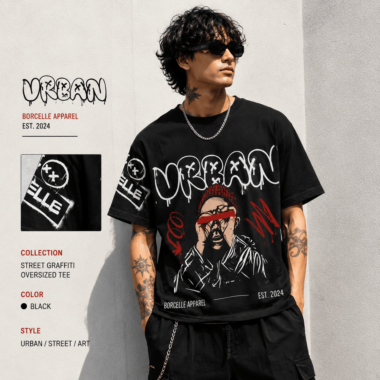 Urban Graff Tee – Street Art Graphic T-Shirt - LUNAE GLOW