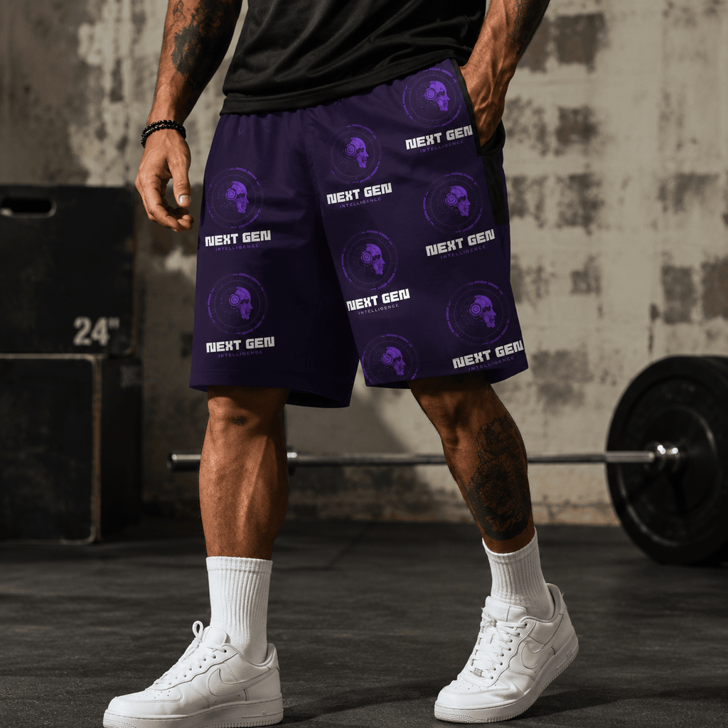 Violet Motion Shorts – Patterned Streetwear Jogger Shorts - LUNAE GLOW